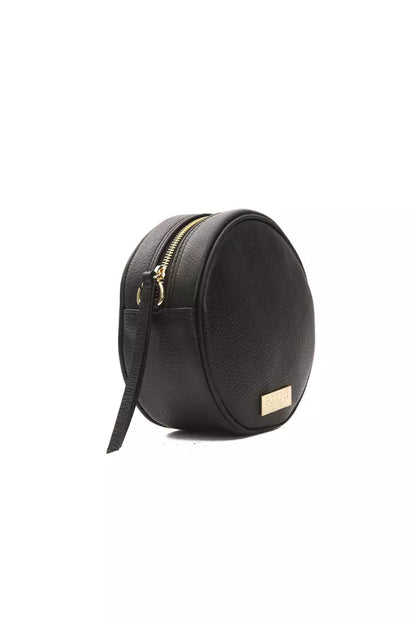 Small Crossbody Oval Handbag by Pompei Donatella for women in leather black showcases a versatile sophistication silhouette, featuring a secure , versatile sophistication , and versatile crossbody-strap & shoulder-strap for a versatile sophistication finish.