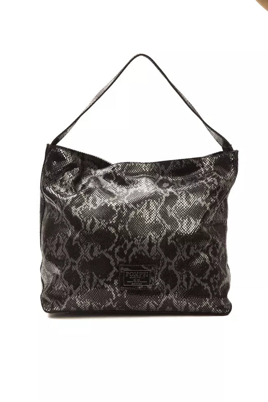 Shoulder Bag by Pompei Donatella for women in python leather dark-gray & print features an effortlessly chic silhouette with a secure , ample , and versatile shoulder-strap & adjustable-strap for effortlessly chic everyday luxury.