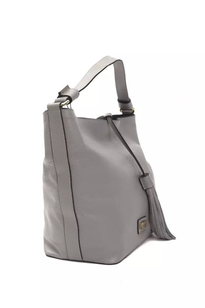 Shoulder Bag by Pompei Donatella for women in leather gray & light-grey features a statuesque silhouette, showcasing a secure zipper and statuesque with versatile shoulder-strap & adjustable-strap for a statuesque finish.