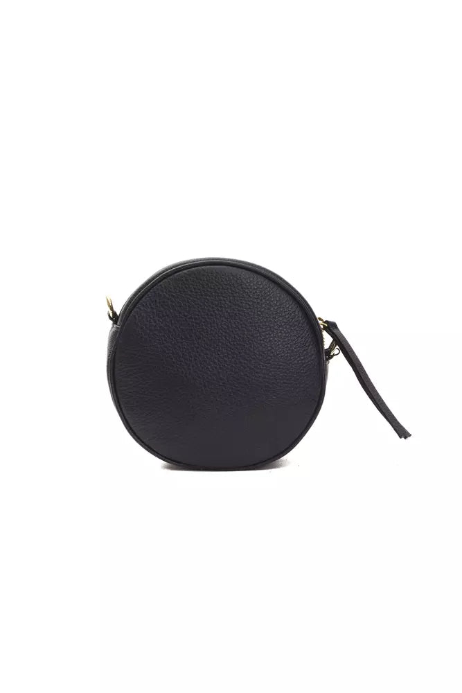 Small Crossbody Oval Handbag by Pompei Donatella for women in leather gray features an versatile silhouette, showcasing a secure and versatile built-in-compartments with versatile crossbody-strap for a versatile finish.