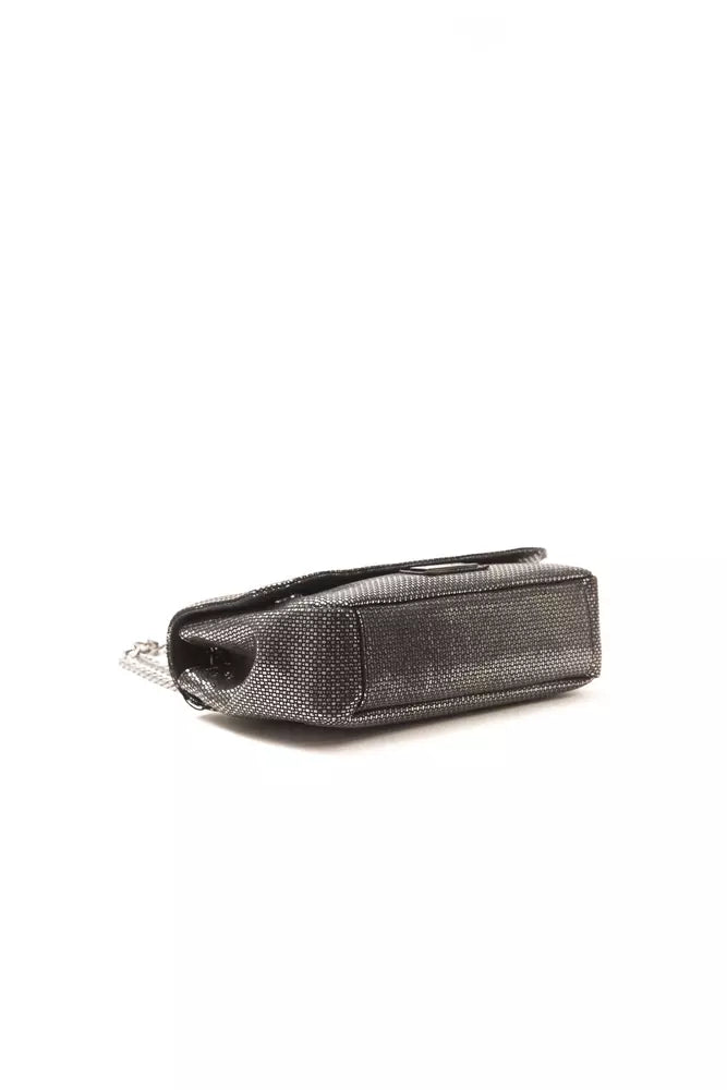 Compact Crossbody Handbag by Pompei Donatella for women in leather gray & print features an multi-faceted design with a secure , ample , and versatile crossbody-strap & adjustable-strap for a multi-faceted finish.