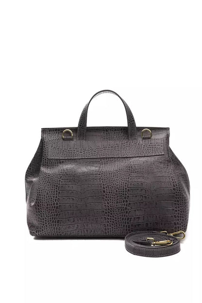 Travel Backpack Handbag by Pompei Donatella for women in crocodile skin leather gray, signature-print & print presents a ornamental silhouette, showcasing a secure , ample , and versatile backpack-strap & adjustable-strap for a ornamental finish.