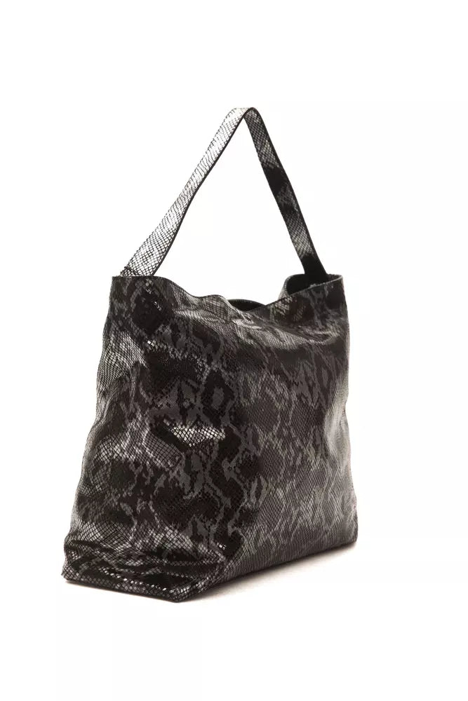 Shoulder Bag by Pompei Donatella for women in python leather dark-gray & print features a effortless chic silhouette with a secure , ample , and versatile shoulder-strap & adjustable-strap for a effortless chic finish.