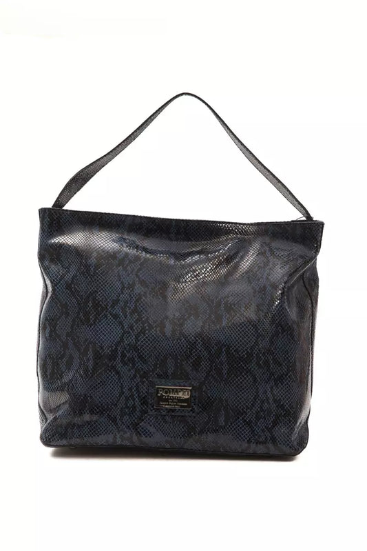 Evening Shoulder Bag by Pompei Donatella for women in python leather blue & print features an effortlessly chic silhouette with a secure , ample , and versatile shoulder-strap & adjustable-strap for effortlessly chic everyday luxury.