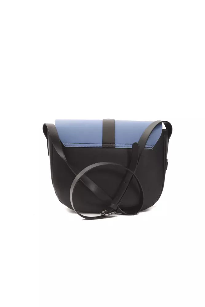 Crossbody Handbag by Pompei Donatella for women in leather black, blue & print showcases a versatile sophistication silhouette, featuring a secure fold-over, versatile sophistication , and versatile crossbody-strap for a versatile sophistication finish.