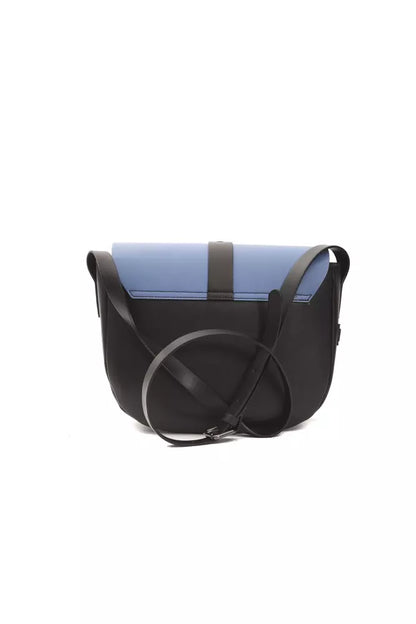 Crossbody Handbag by Pompei Donatella for women in leather black, blue & print showcases a versatile sophistication silhouette, featuring a secure fold-over, versatile sophistication , and versatile crossbody-strap for a versatile sophistication finish.