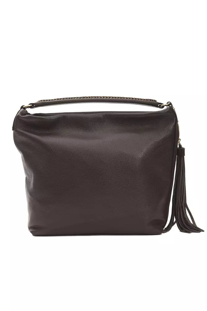 Shoulder Bag by Pompei Donatella for women in leather brown features a statuesque silhouette, showcasing a secure and statuesque with versatile shoulder-strap & adjustable-strap for a statuesque finish.