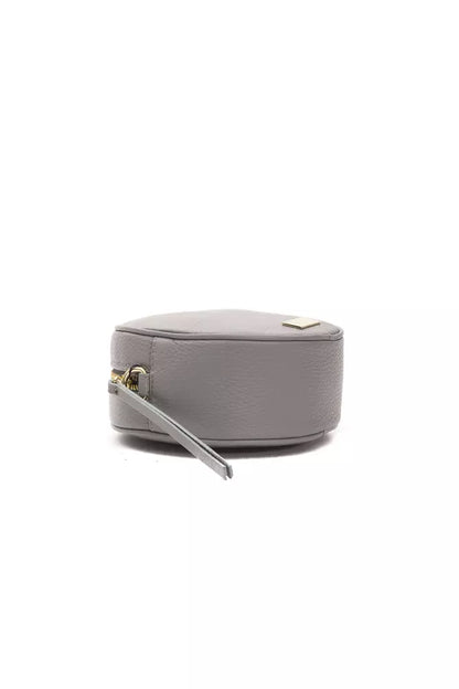 Small Crossbody Oval Handbag by Pompei Donatella for women in leather gray features a transformative sophistication silhouette, showcasing a secure , ample , and versatile crossbody-strap for a transformative sophistication look.