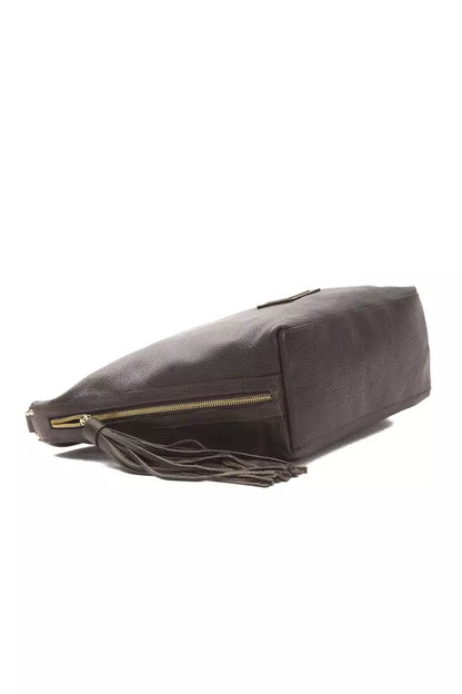 Shoulder Bag by Pompei Donatella for women in leather brown features an effortlessly chic silhouette with a secure , ample , and versatile shoulder-strap & adjustable-strap for effortlessly chic everyday luxury.