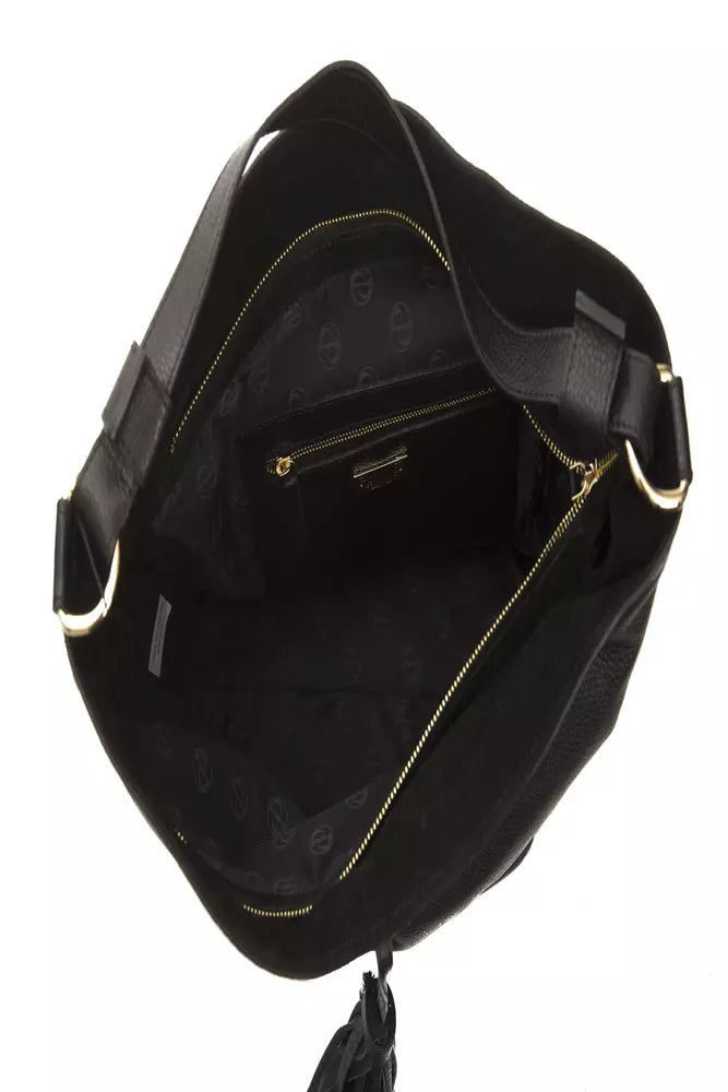 Shoulder Bag by Pompei Donatella for women in leather black & signature features a effortless sophistication silhouette, secured by a with ample and versatile shoulder-strap & adjustable-strap for a effortless sophistication finish.