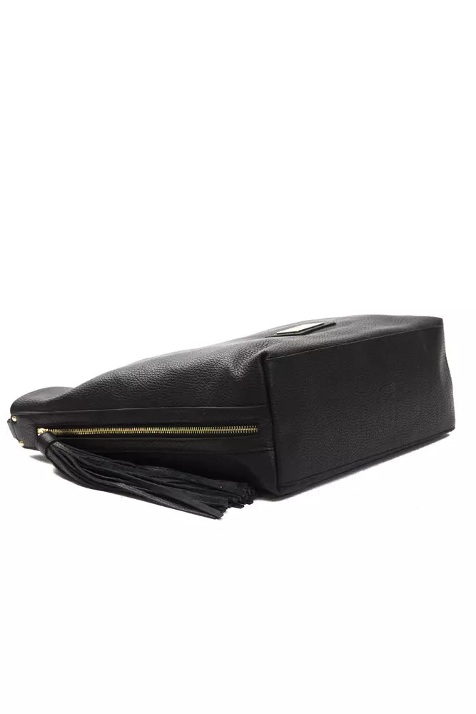 Shoulder Bag by Pompei Donatella for women in leather black & print features a statuesque silhouette, showcasing a secure and statuesque with versatile shoulder-strap & adjustable-strap for a statuesque finish.