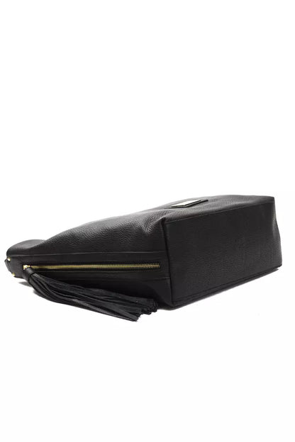 Shoulder Bag by Pompei Donatella for women in leather black & print features a statuesque silhouette, showcasing a secure and statuesque with versatile shoulder-strap & adjustable-strap for a statuesque finish.