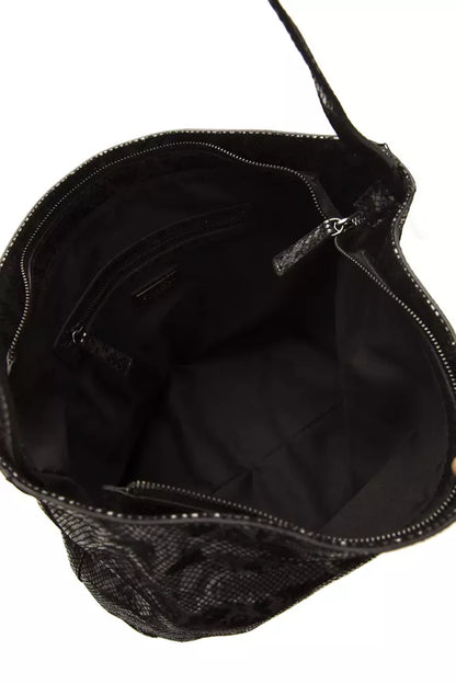 Shoulder Bag by Pompei Donatella for women in python leather dark-gray & print showcases a statuesque silhouette, artfully detailed with a secure , organized , and versatile shoulder-strap & adjustable-strap for a statuesque look.
