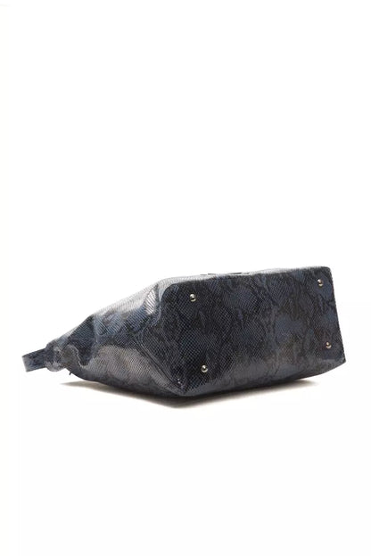 Evening Shoulder Bag by Pompei Donatella for women in python leather blue & print presents a statuesque silhouette, showcasing a secure and statuesque with versatile shoulder-strap & adjustable-strap for a sophisticated look.