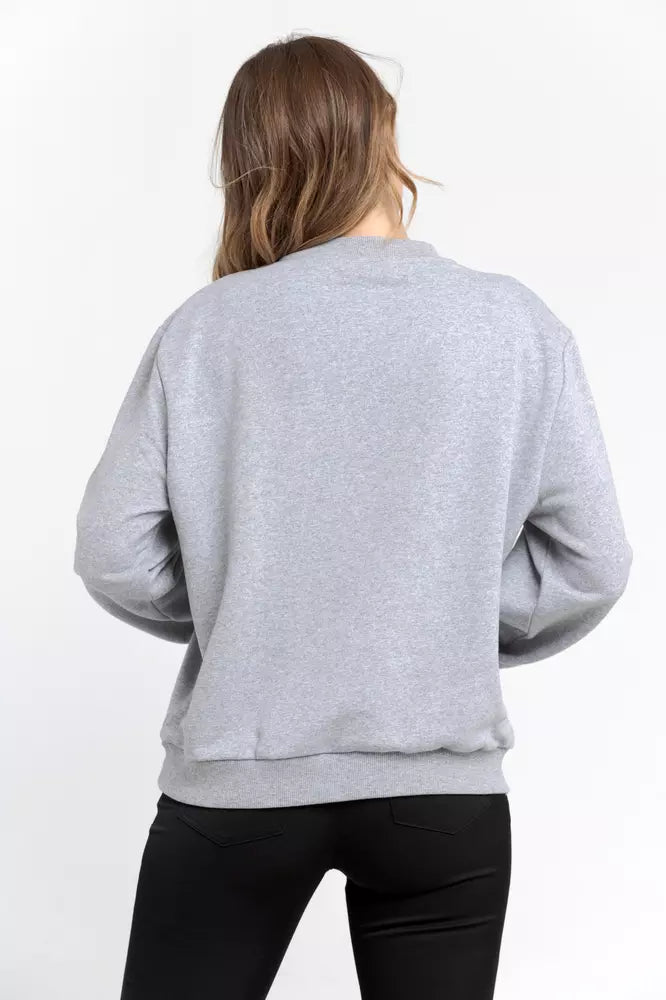 Trussardi Women's Gray Cotton Round Neck Sweatshirt Sweater