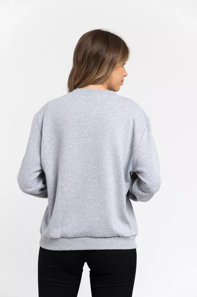Trussardi Women's Gray Cotton Round Neck Sweatshirt Sweater