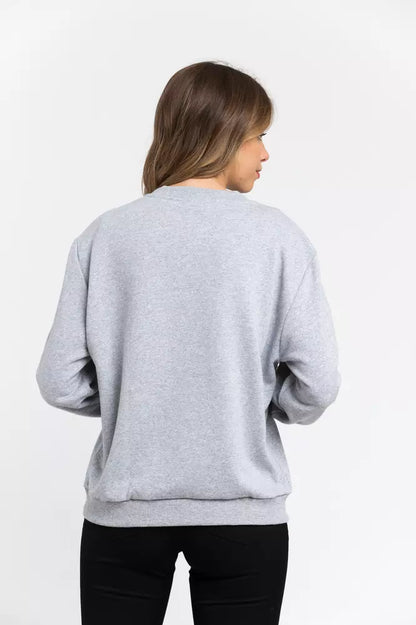 Trussardi Women's Gray Cotton Round Neck Sweatshirt Sweater