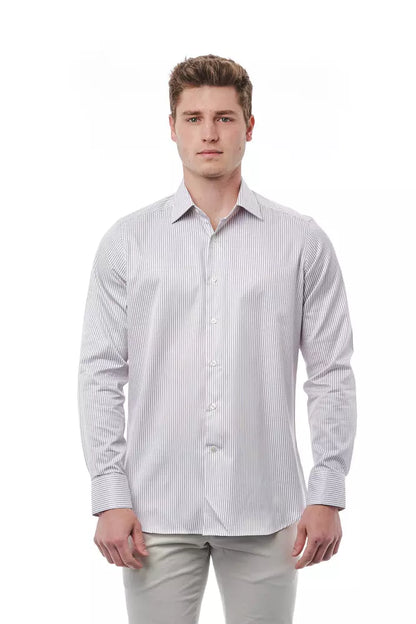 Bagutta Men's White Cotton Regular Fit Shirt