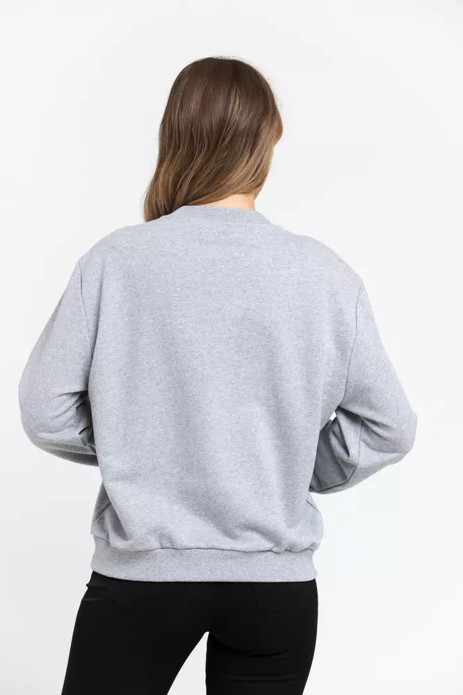 Trussardi Women's Gray Cotton Round Neck Sweatshirt Sweater
