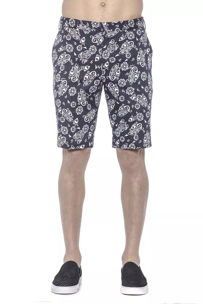 Bermuda Shorts by PT Torino for men in stretch cotton blue & patterned showcases a on trend silhouette, featuring a tailored with a classic short and sophisticated for a on trend finish.