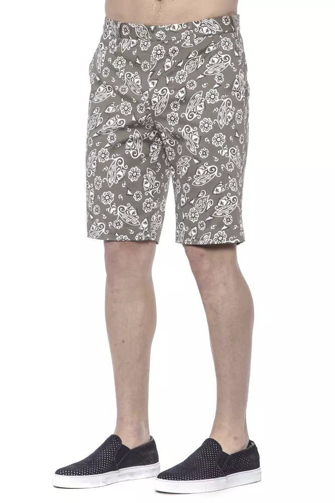 Bermuda Shorts by PT Torino for men in stretch cotton bicolour, green & patterned features an nuanced silhouette, showcasing a nuanced with a short cut and for a sophisticated, premium finish.