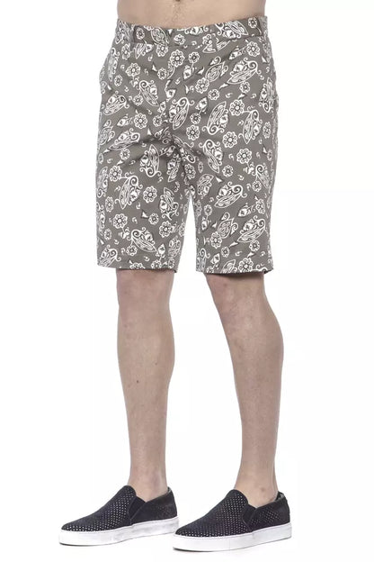 Bermuda Shorts by PT Torino for men in stretch cotton bicolour, green & patterned features an nuanced silhouette, showcasing a nuanced with a short cut and for a sophisticated, premium finish.