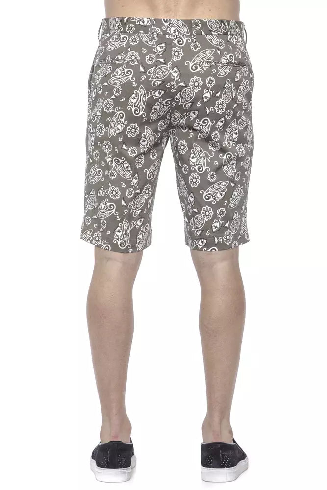 Bermuda Shorts by PT Torino for men in stretch cotton bicolour, green & patterned showcases a on trend silhouette, featuring a tailored with a classic short and sophisticated for a on trend finish.