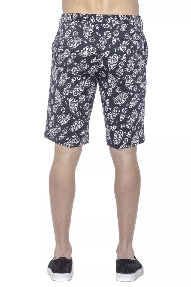 Bermuda Shorts by PT Torino for men in stretch cotton blue & patterned presents a sleek silhouette, featuring a sleek with a refined short and a sophisticated .