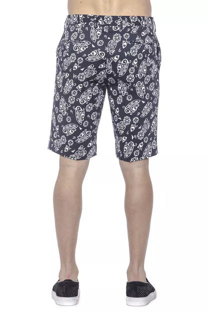 Bermuda Shorts by PT Torino for men in stretch cotton blue & patterned presents a sleek silhouette, featuring a sleek with a refined short and a sophisticated .