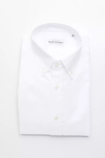 Robert Friedman Men's White Cotton Shirt