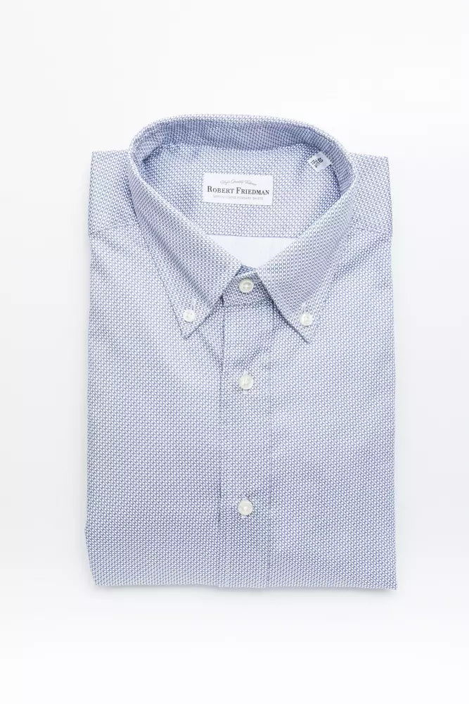 Robert Friedman Men's Light-blue Cotton Button Down Shirt