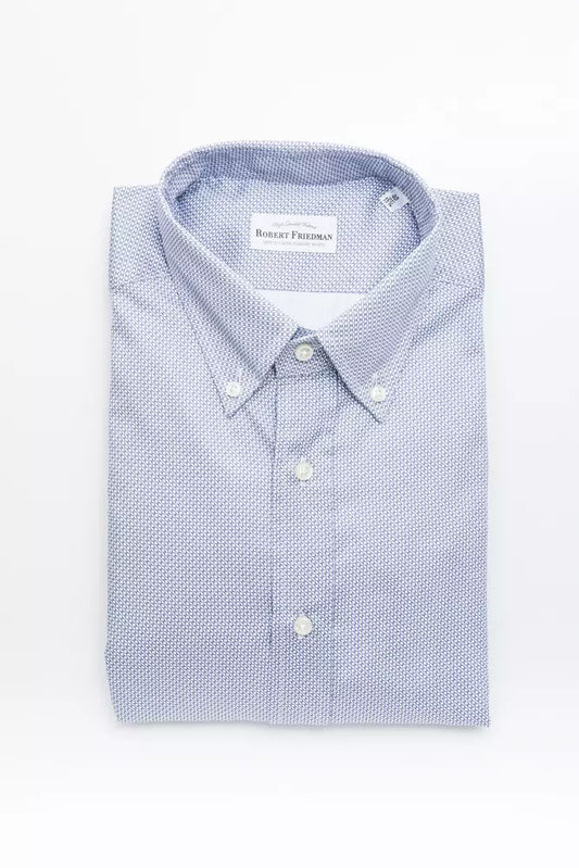 Robert Friedman Men's Light-blue Cotton Button Down Shirt