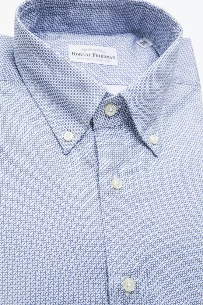 Robert Friedman Men's Light-blue Cotton Button Down Shirt