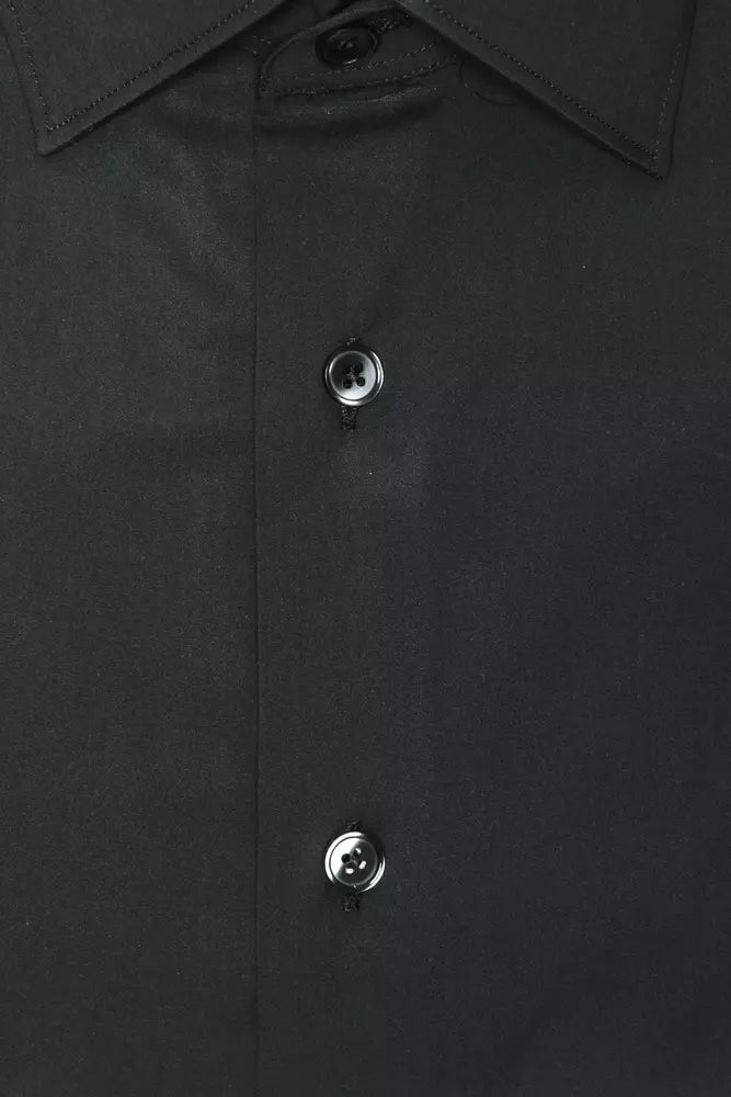 Dress Shirt by Robert Friedman for men in stretch polyamide cotton gray showcases a sharp silhouette, elegantly detailed with a sharp and sharp .