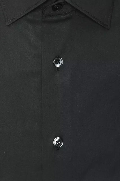 Dress Shirt by Robert Friedman for men in stretch polyamide cotton gray showcases a sharp silhouette, elegantly detailed with a sharp and sharp .