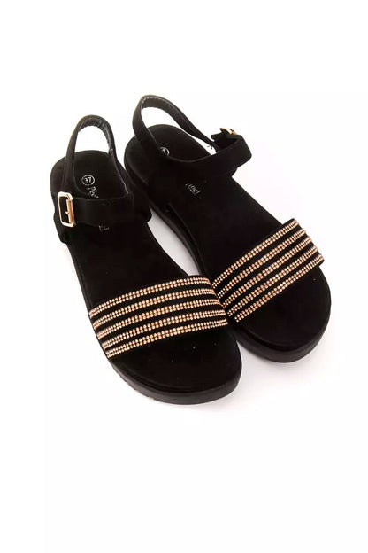 Péché Originel Gold Rhinestone Low Sandals