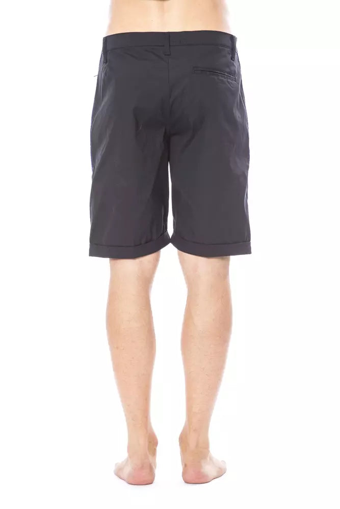 Verri Men's Black Cotton Bermuda Shorts