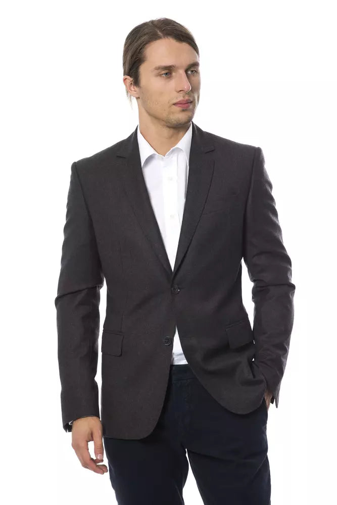 Blazer by Verri for men in wool gray features an stylish silhouette, showcasing a sophisticated single-breasted neckline and stylish for a truly stylish finish.