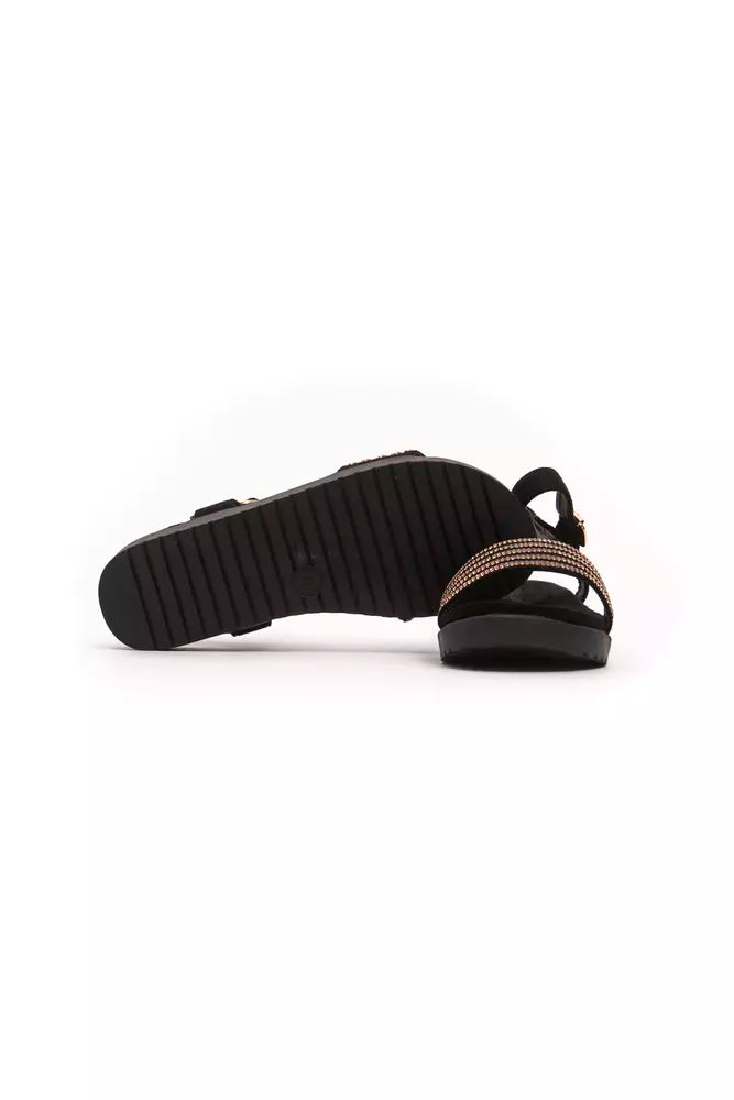 Péché Originel Gold Rhinestone Low Sandals