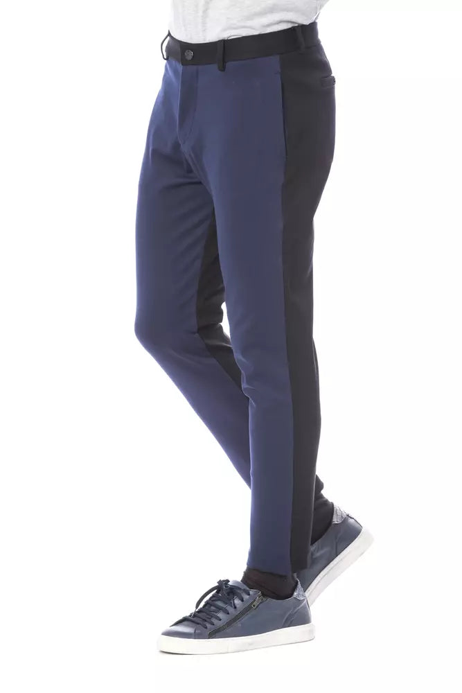 Blue & Navy Verri Men's Slim Fit Pants