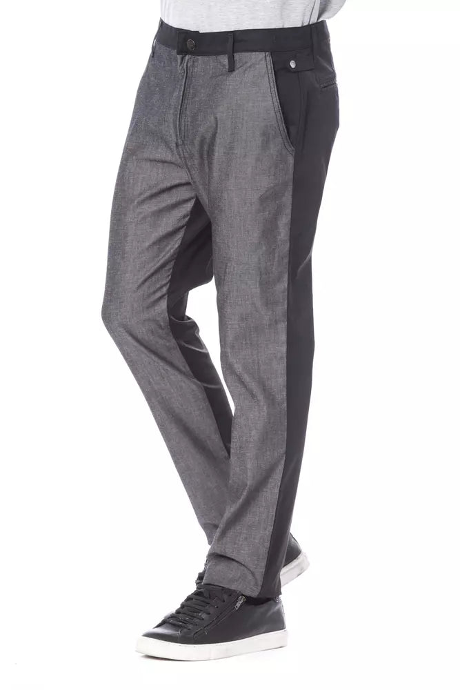 Verri Black Cotton Men's Classic Pants