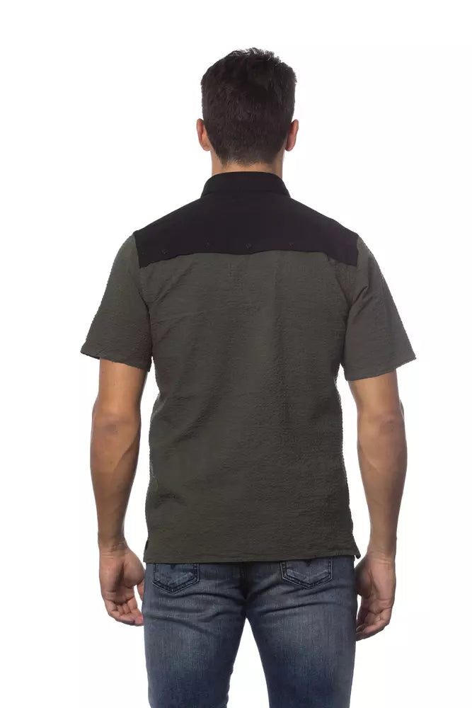 Verri Men's Army Green Cotton Shirt
