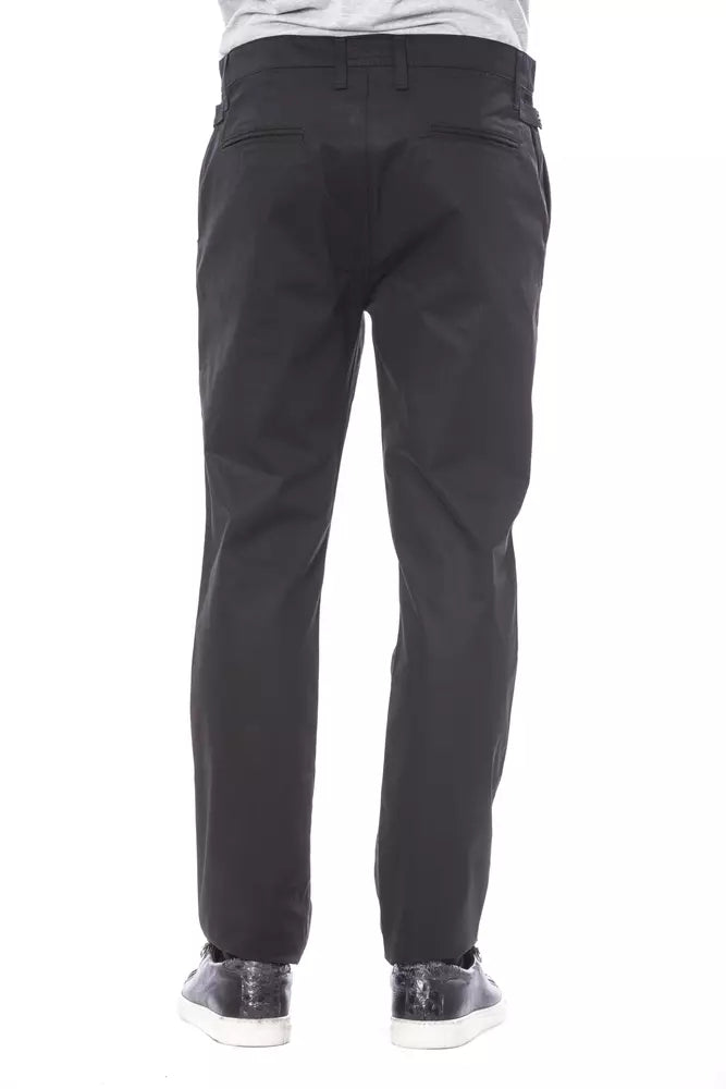 Verri Black Cotton Men's Classic Pants
