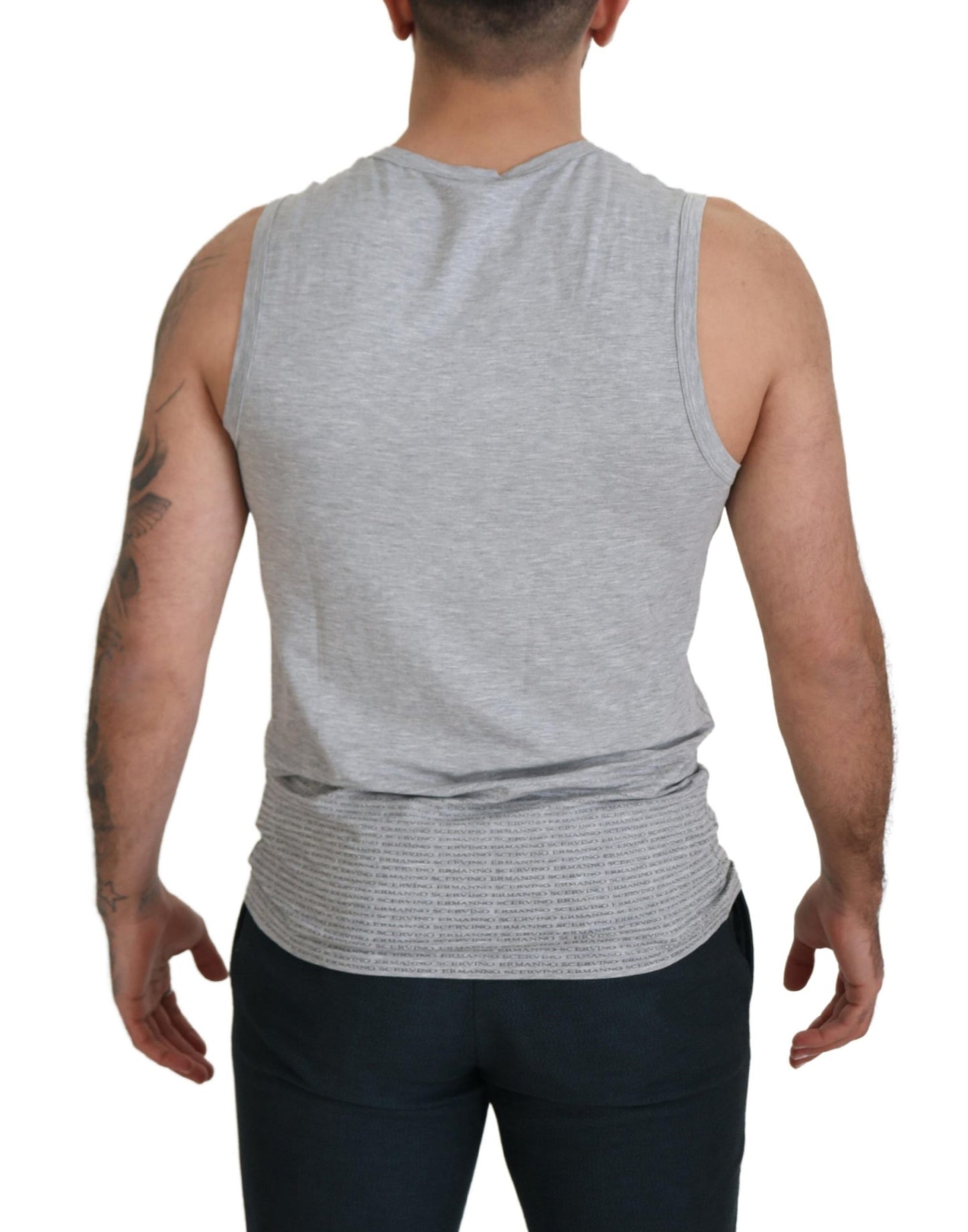 Ermanno Scervino Men's Grey Sleeveless Men Pullover T-shirt