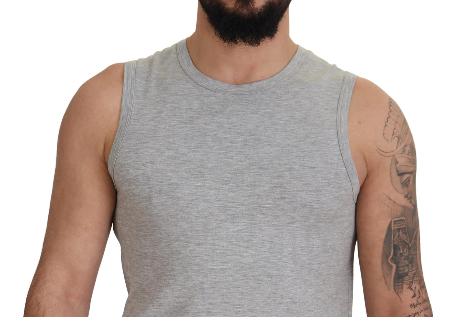 Ermanno Scervino Men's Grey Sleeveless Men Pullover T-shirt
