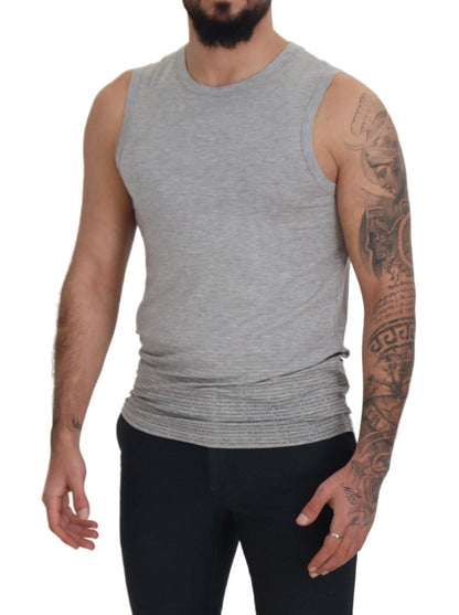 Ermanno Scervino Men's Grey Sleeveless Men Pullover T-shirt