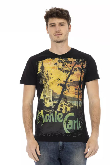 Trussardi Action Branded Men's Black Cotton T-Shirt