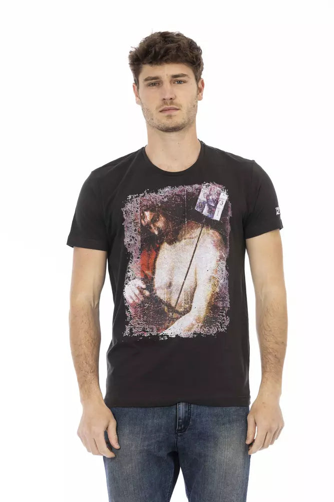 Trussardi Action Branded Men's Black Cotton T-Shirt