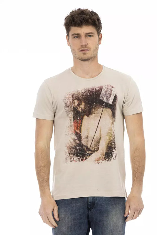 Trussardi Action Men's Beige Cotton T-Shirt