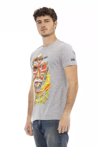 Trussardi Action Men's Branded Grey Cotton T-Shirt